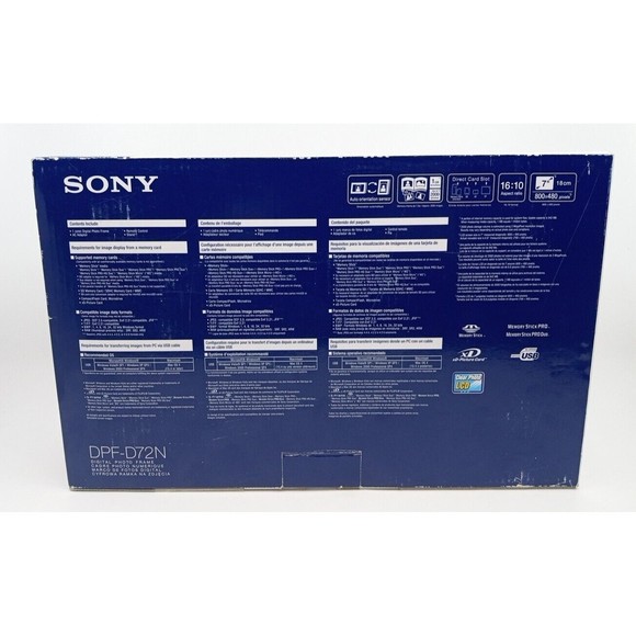 Sony S-Frame 7" Digital Photo Frame Picture Clock With Remote Model DPF-D72N - Picture 2 of 2